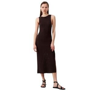 French Connection Momo Nellis Crochet Dress M NWT brown Resort Coastal Chic